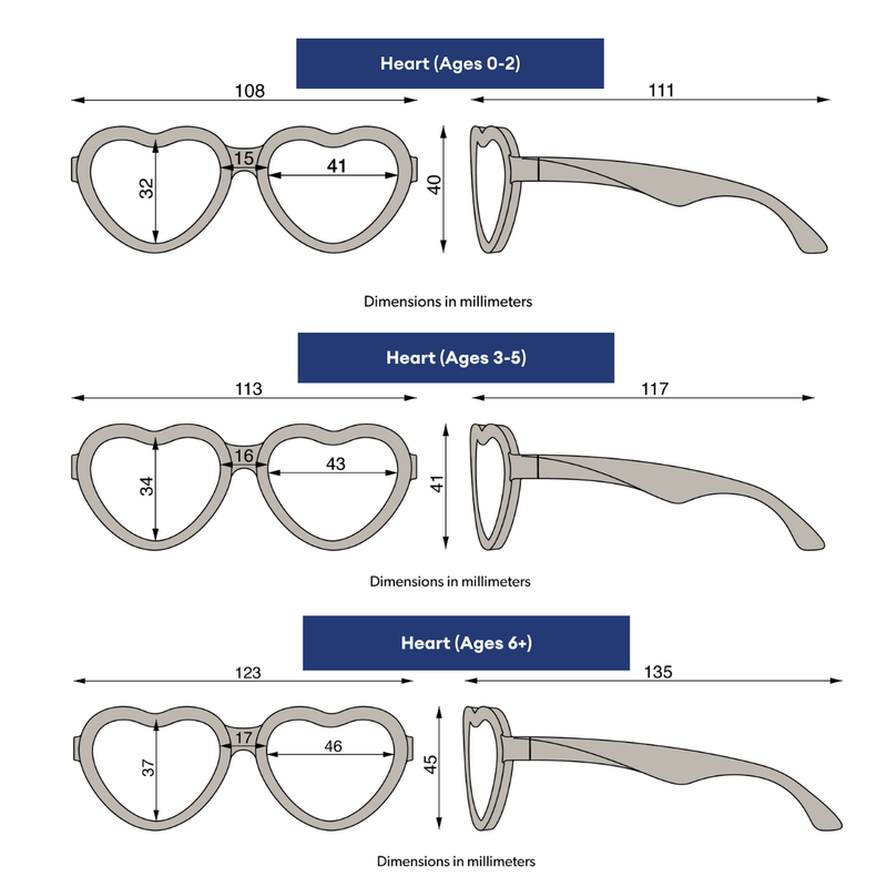 Babiator Lavender Shimmer Hearts with Mirrored Lens Sunglasses