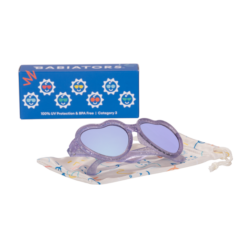 Babiator Lavender Shimmer Hearts with Mirrored Lens Sunglasses