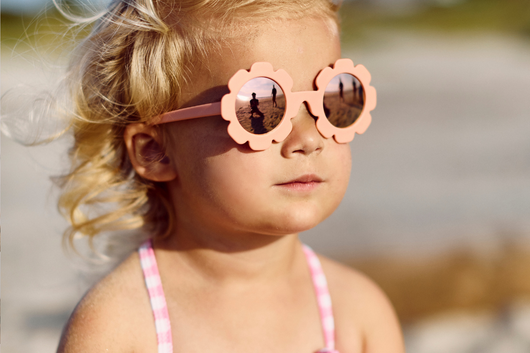 Babiators Peachy Keen Polarized Flower Sunglasses with Mirrored Lens