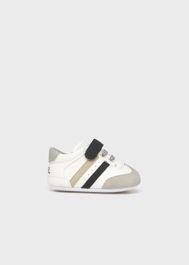 Mayoral-Baby Boys White & Grey Pre-Walker Trainers