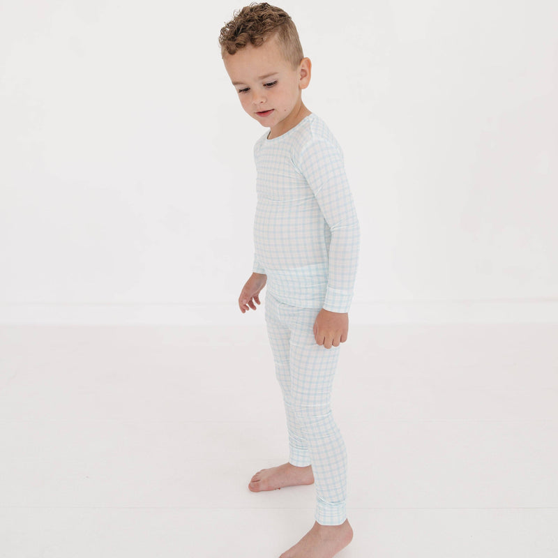Bamboo Toddler Pajama Set - Coastal Check