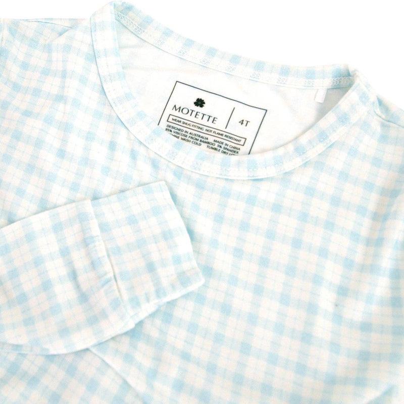 Bamboo Toddler Pajama Set - Coastal Check