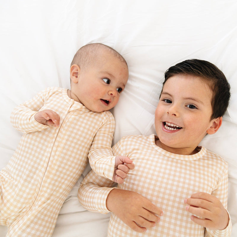 Bamboo Toddler Pajama Set - Sandstone Gingham