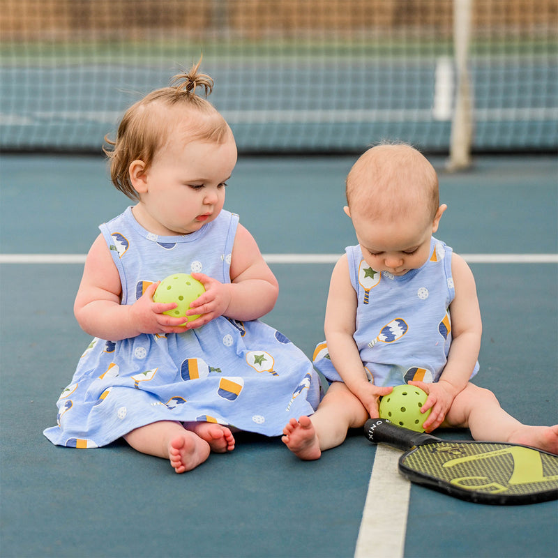 Tank Dress - Pickleball Print - Periwinkle