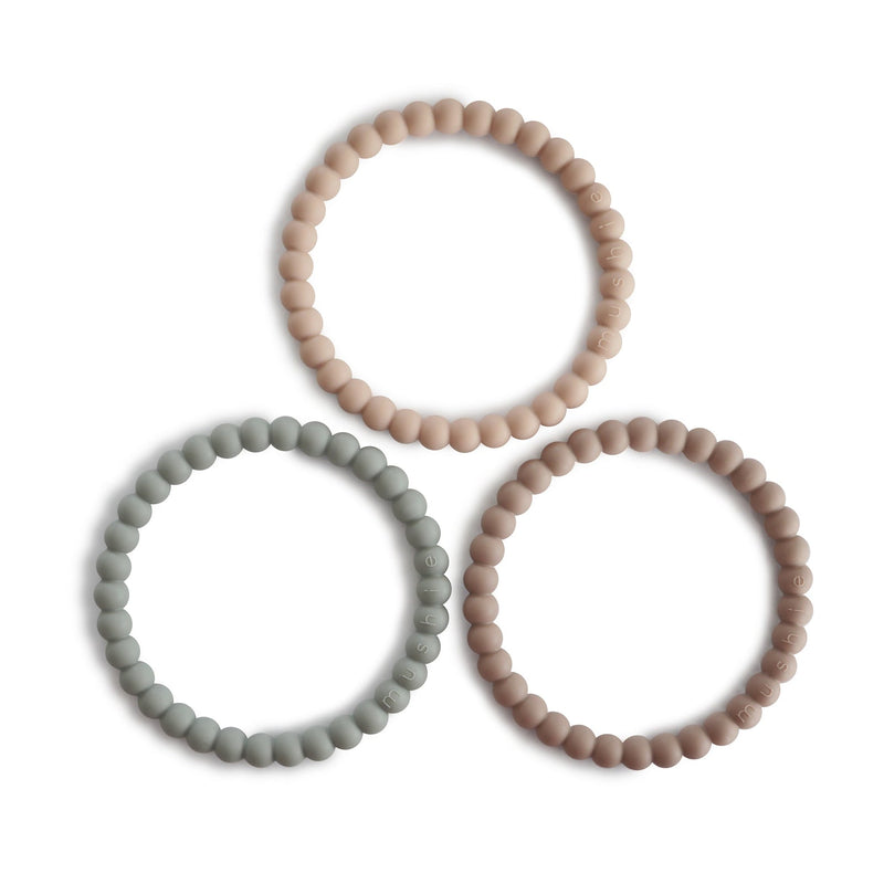 Mushie Pearl Teething Bracelet 3-Pack