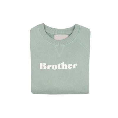 Sage 'Brother' Sweatshirt-Wee Bee Baby Boutique