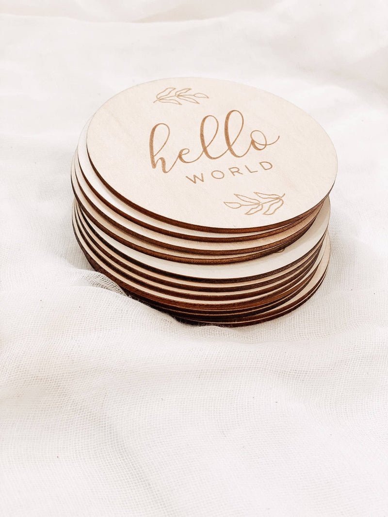 Wooden Monthly Milestone Cards - Leaves