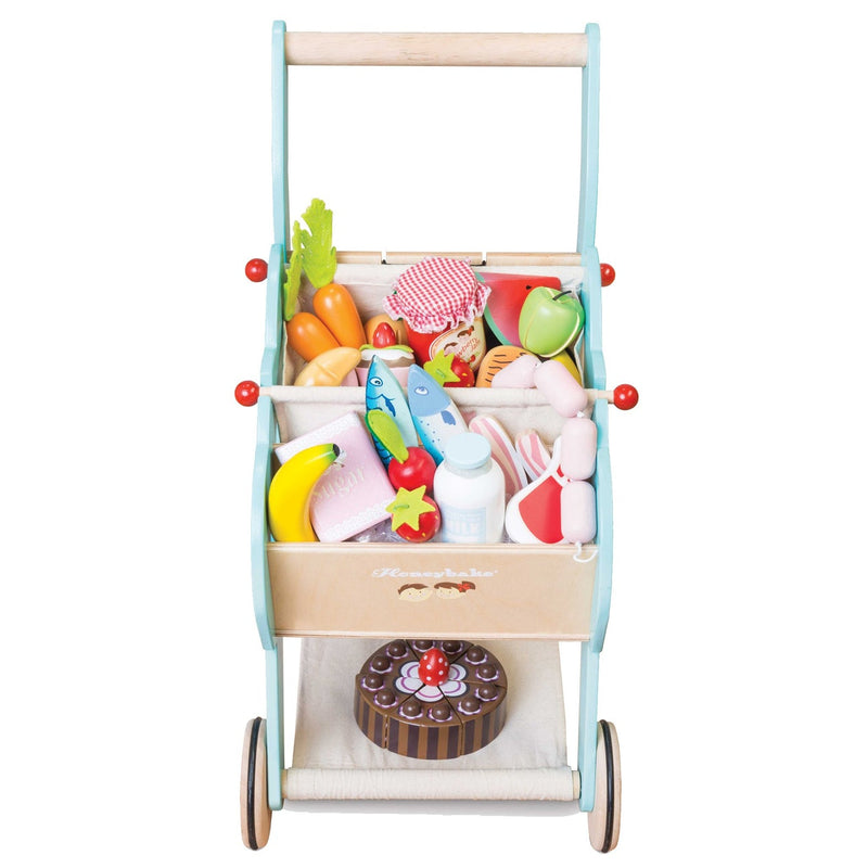 Wooden Shopping Trolley Toy-Wee Bee Baby Boutique