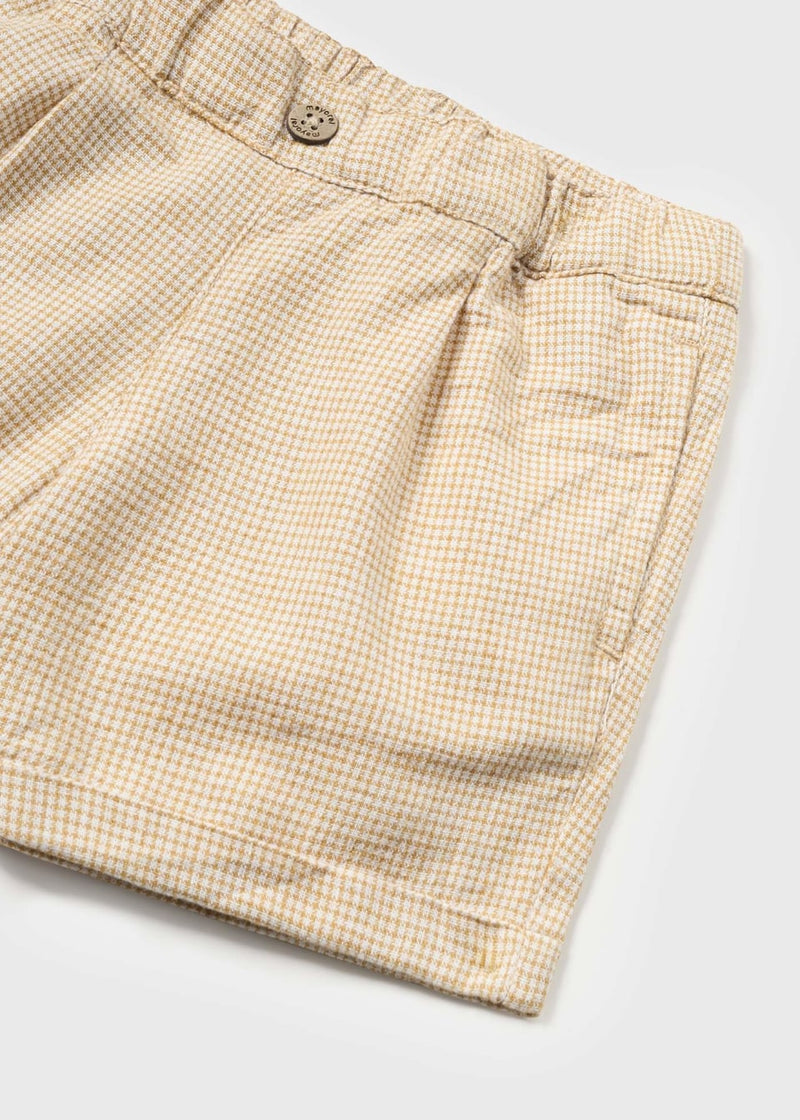 2-Piece Set Mandarin Collar Shirt and Shorts - Ochre (6 mo, 18 mo)