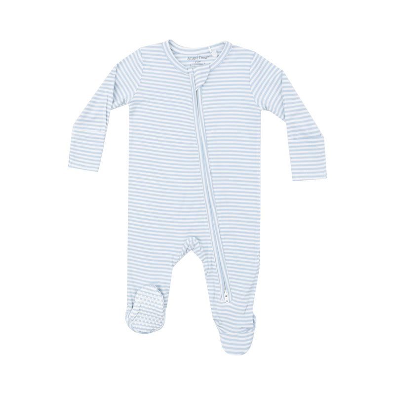 2-Way Zipper Footie - Blue Stripe (6-9 Mo, 9-12 Mo)