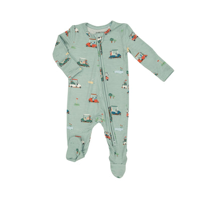 Angel Dear - Forest Green 2 Way Zipper Footie 0-3mo