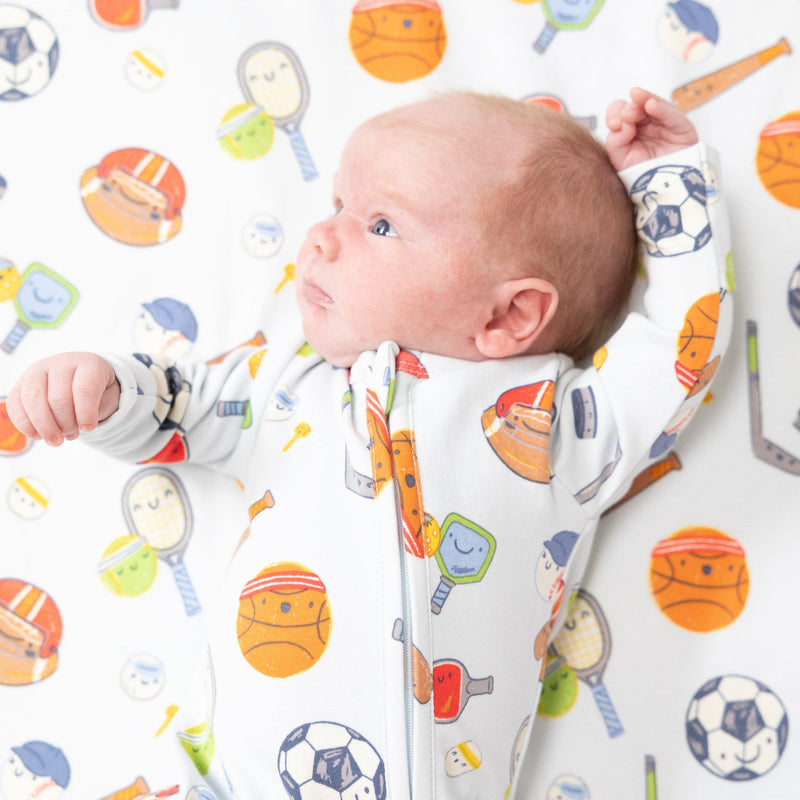 2 Way Zipper Footie - Sports Ball Friends