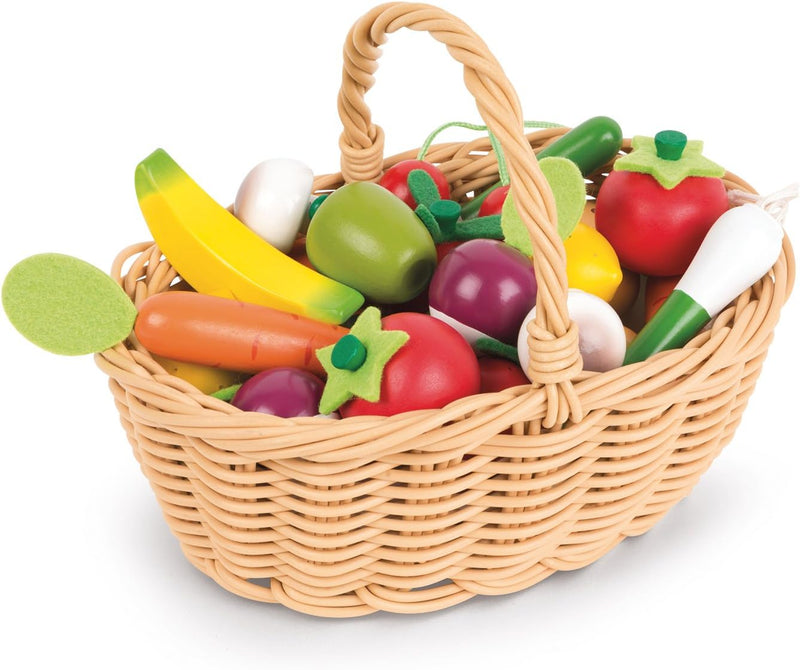 25-Piece Wooden Fruit & Vegetable Basket