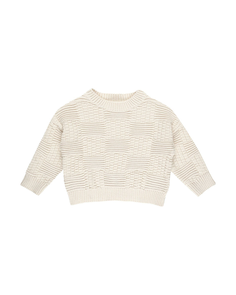 Aspen Sweater || Natural Check (6-7 Yr)