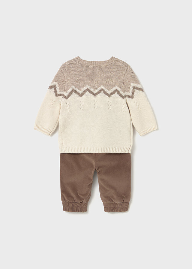 Baby 2-Piece Pants and Sweater Set - Cocoa Brown