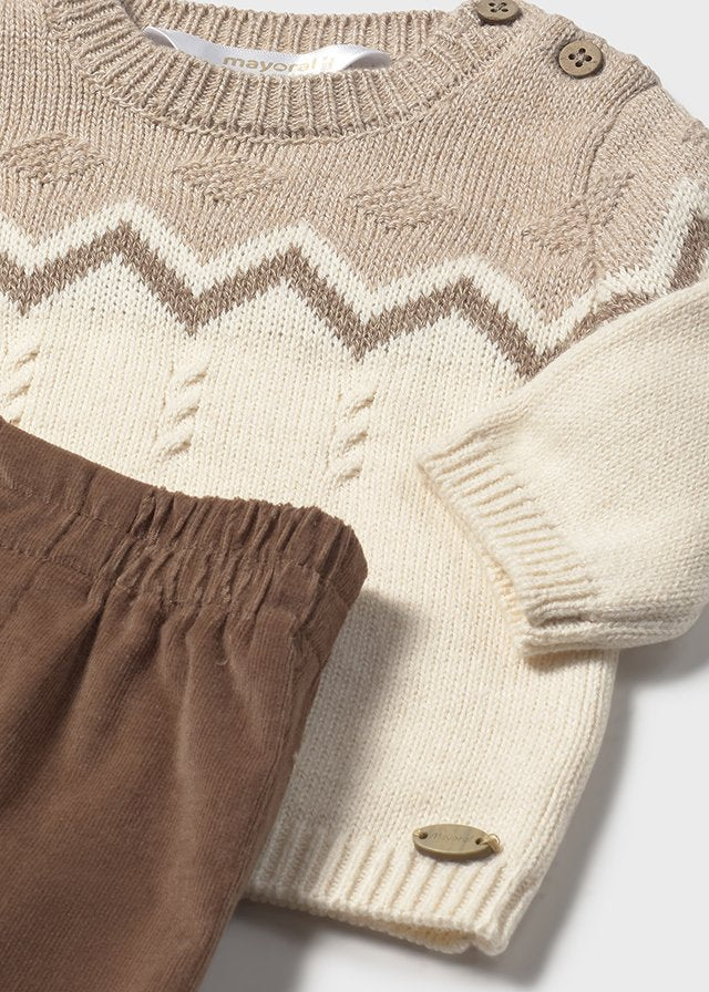 Baby 2-Piece Pants and Sweater Set - Cocoa Brown