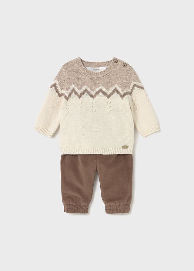 Baby 2-Piece Pants and Sweater Set - Cocoa Brown