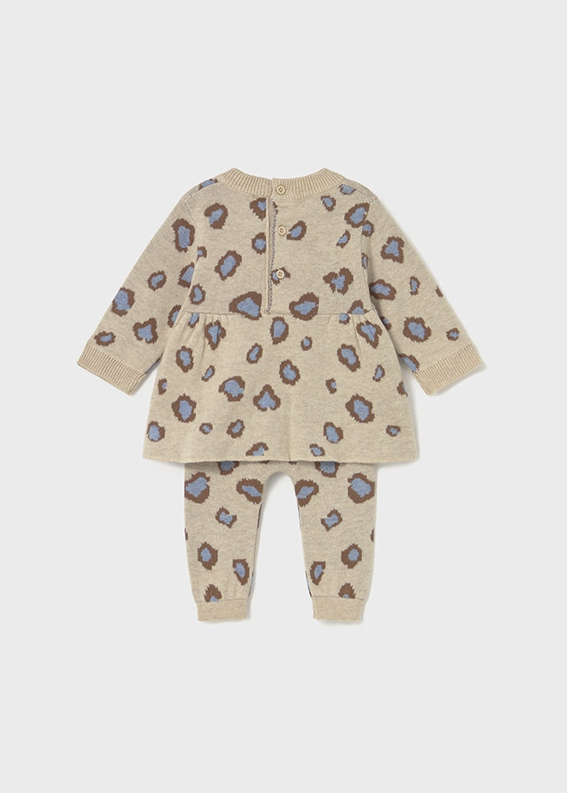 Baby 2-Piece Printed Set - Heather Tapioca Leopard