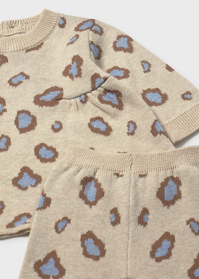Baby 2-Piece Printed Set - Heather Tapioca Leopard