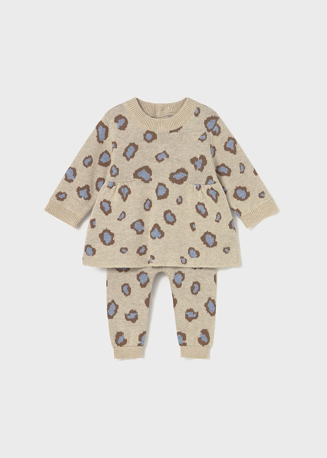 Baby 2-Piece Printed Set - Heather Tapioca Leopard