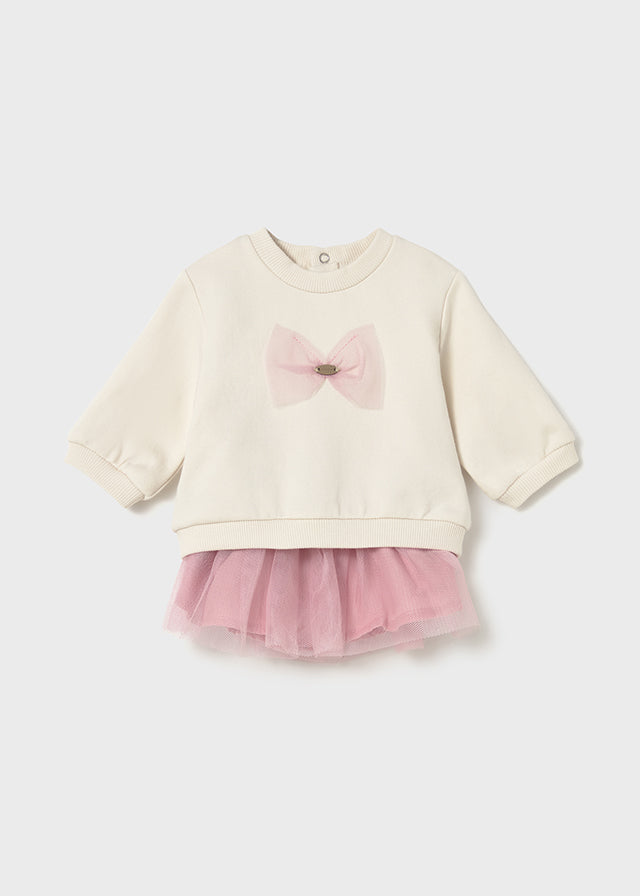 Baby 2-Piece Tulle Skirt and Sweatshirt Set - Orchid Pink
