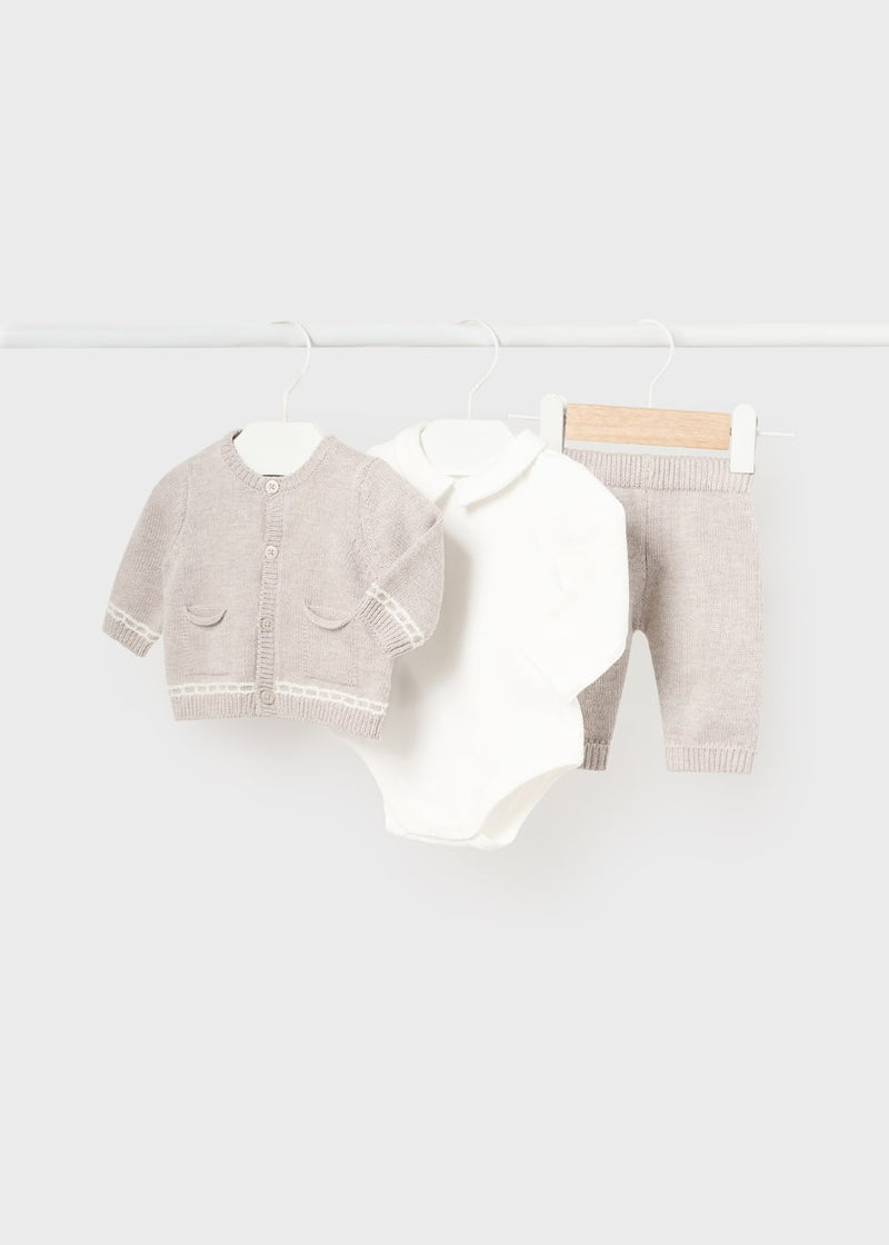 Baby 3-Piece Knit Set - Walnut