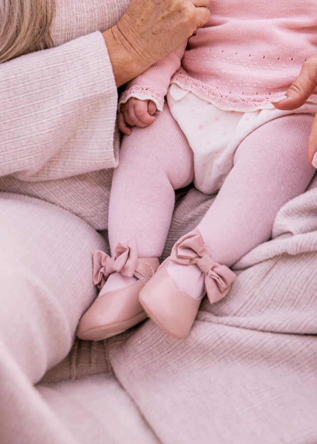 Baby Bow Mary Jane Shoes - Petal Pink
