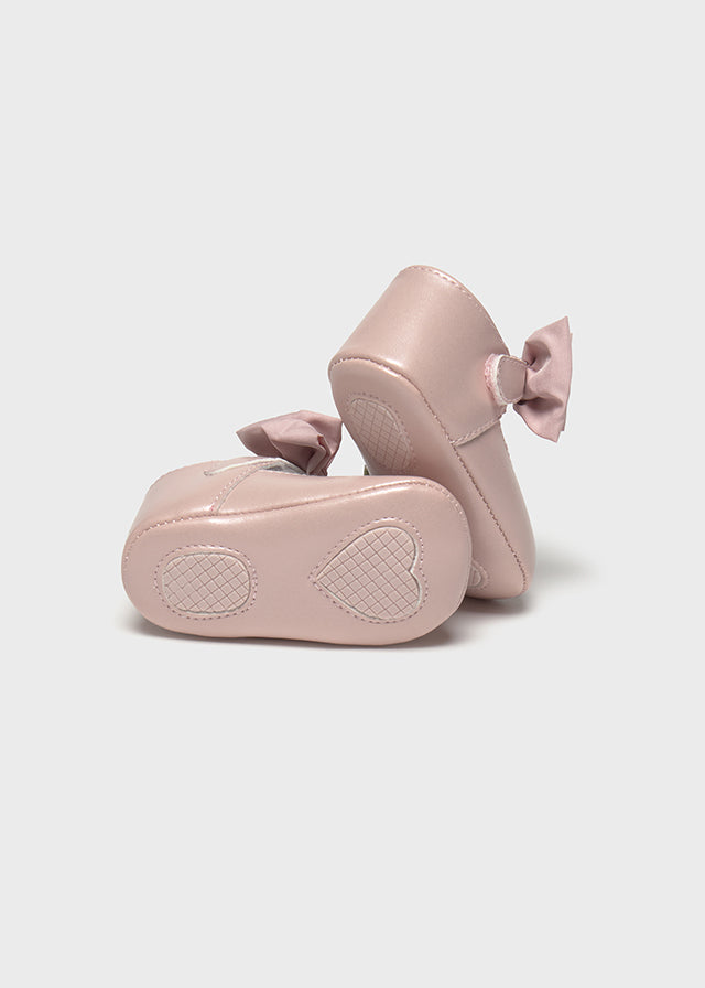 Baby Bow Mary Jane Shoes - Petal Pink