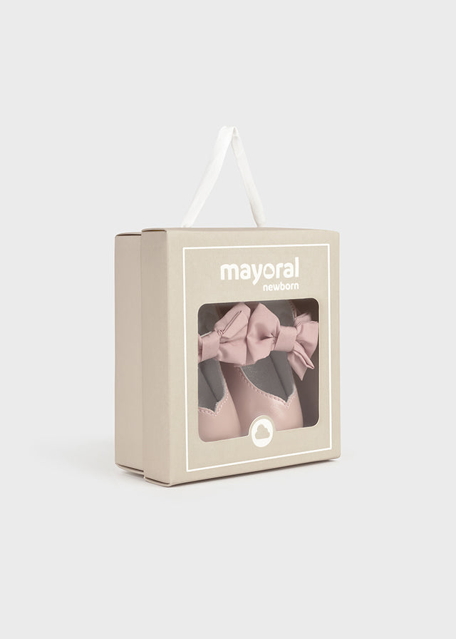 Baby Bow Mary Jane Shoes - Petal Pink