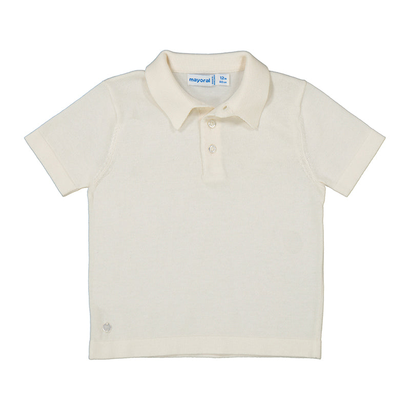 Baby + Boy Knit Polo Shirt - Yogurt