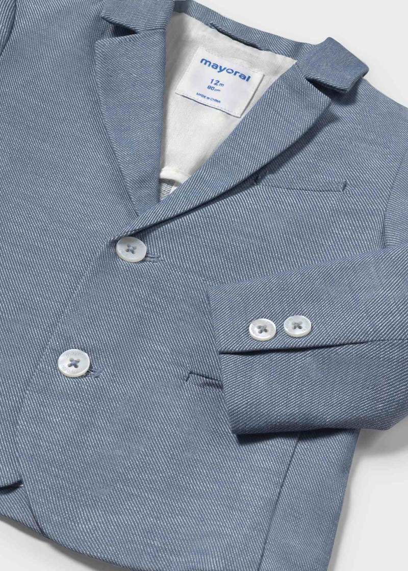 Baby + Boy Linen Blazer - Stream Blue