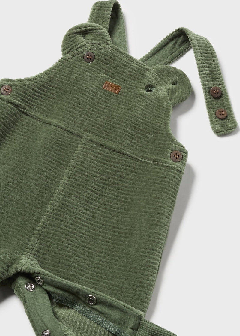 Baby Corduroy Bear Overalls - Forest Green