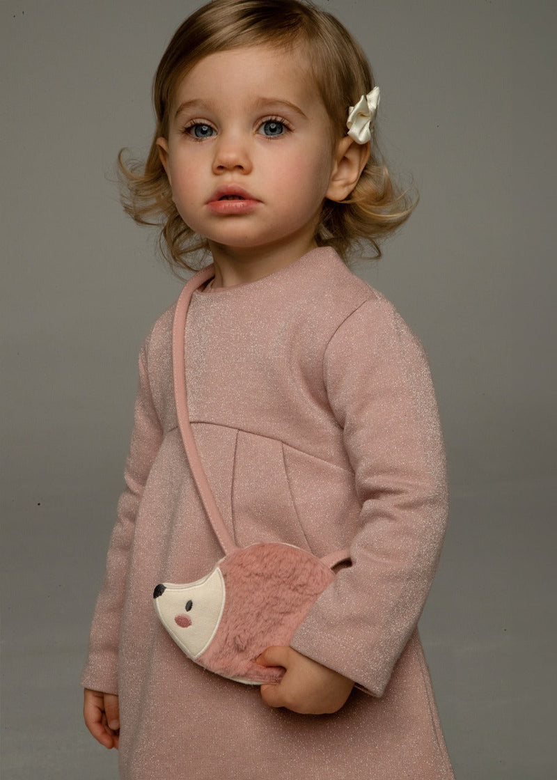 Baby Dress with Crossbody Bag - Blush Hedgehog