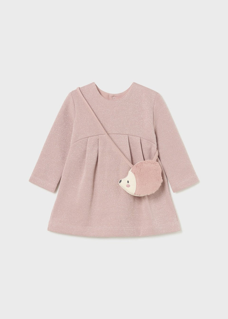 Baby Dress with Crossbody Bag - Blush Hedgehog (9mo, 12mo)