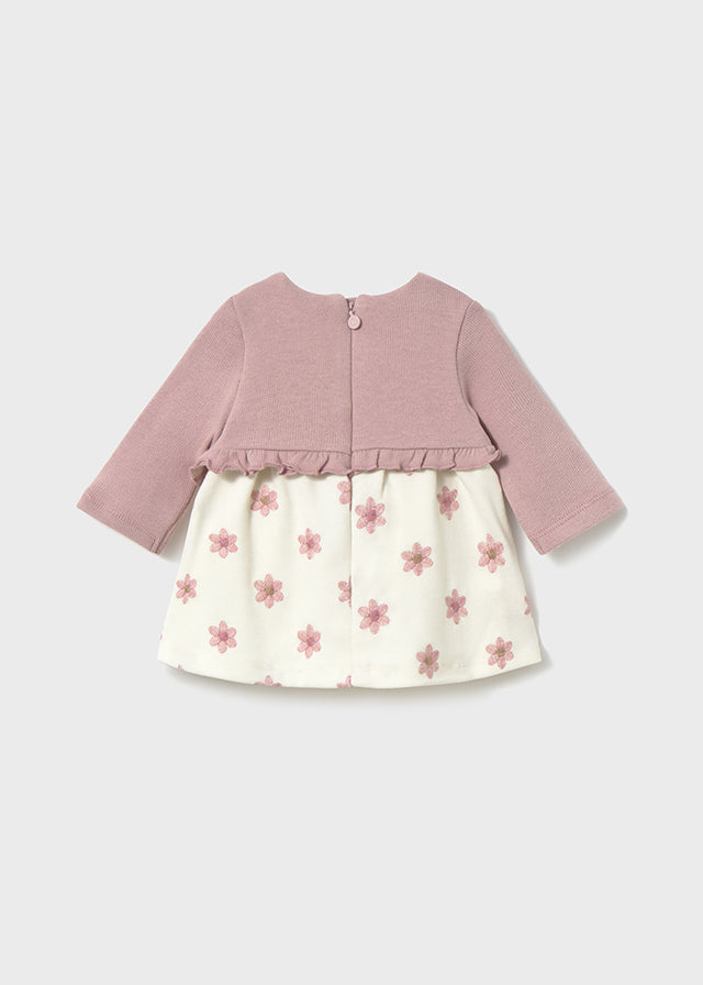 Baby Dress with Faux Cardigan - Petal Flowers