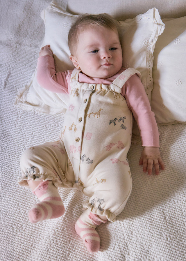 Baby Dungaree and Shirt Set - Orchid Animals