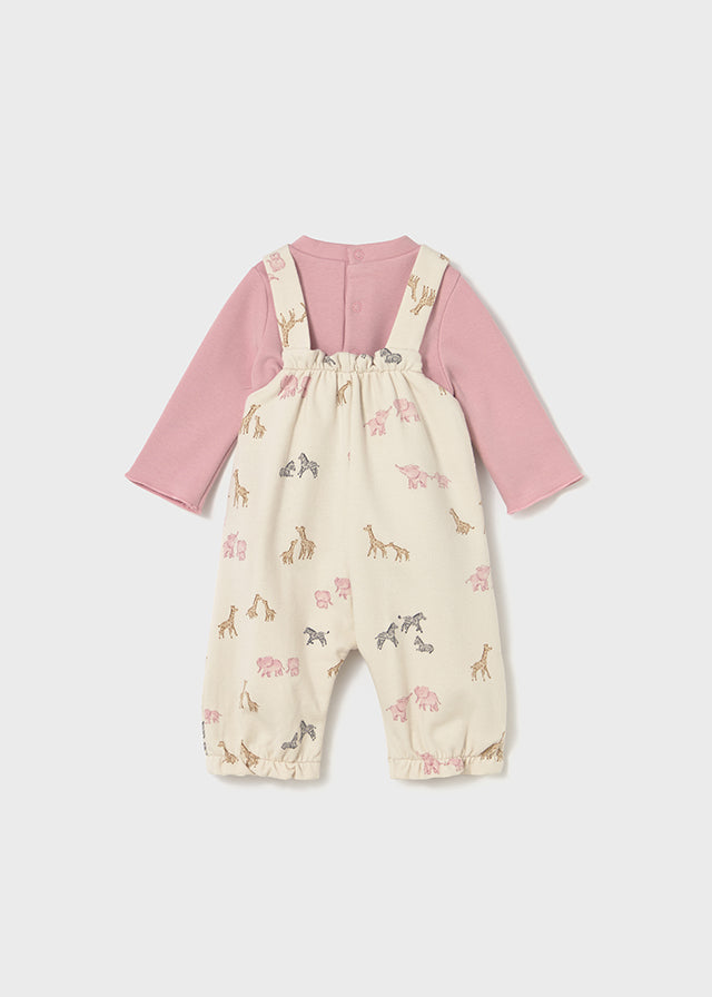 Baby Dungaree and Shirt Set - Orchid Animals