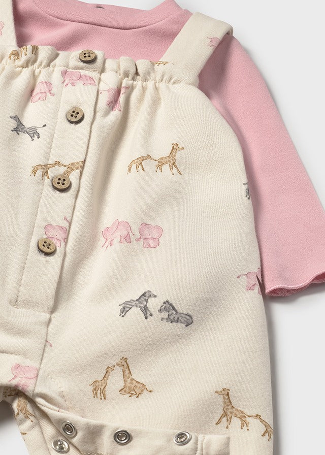Baby Dungaree and Shirt Set - Orchid Animals