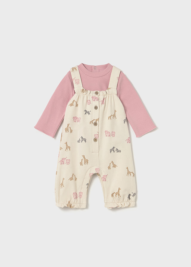 Baby Dungaree and Shirt Set - Orchid Animals