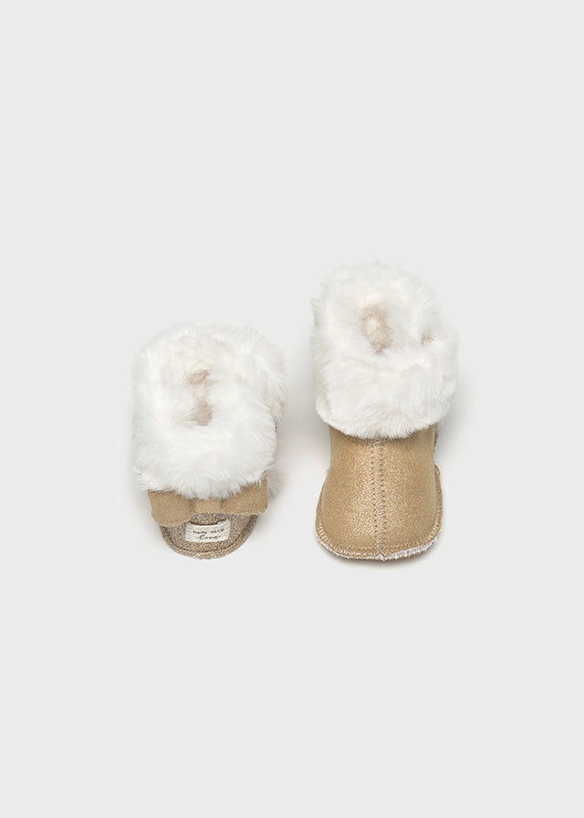 Baby Faux Fur Lined Boots - Almond