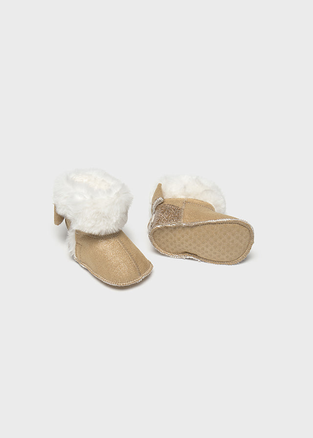 Baby Faux Fur Lined Boots - Almond