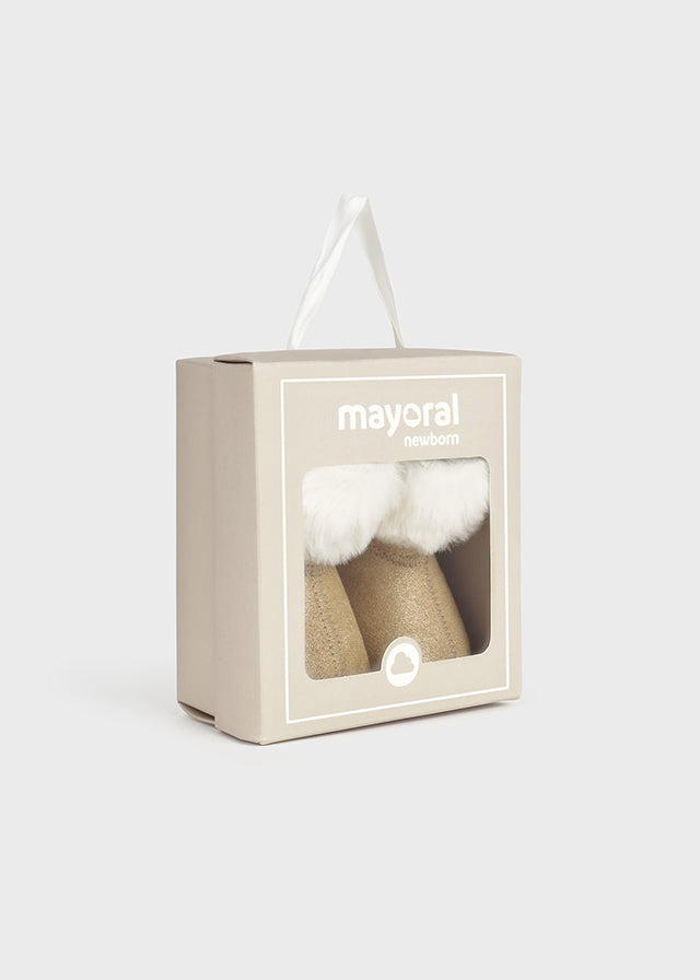 Baby Faux Fur Lined Boots - Almond