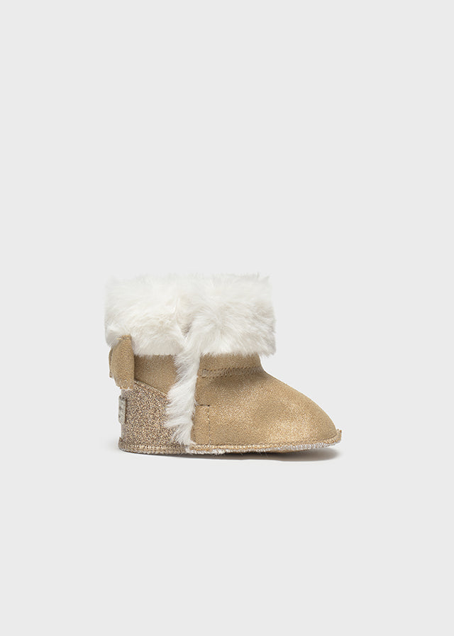 Baby Faux Fur Lined Boots - Almond