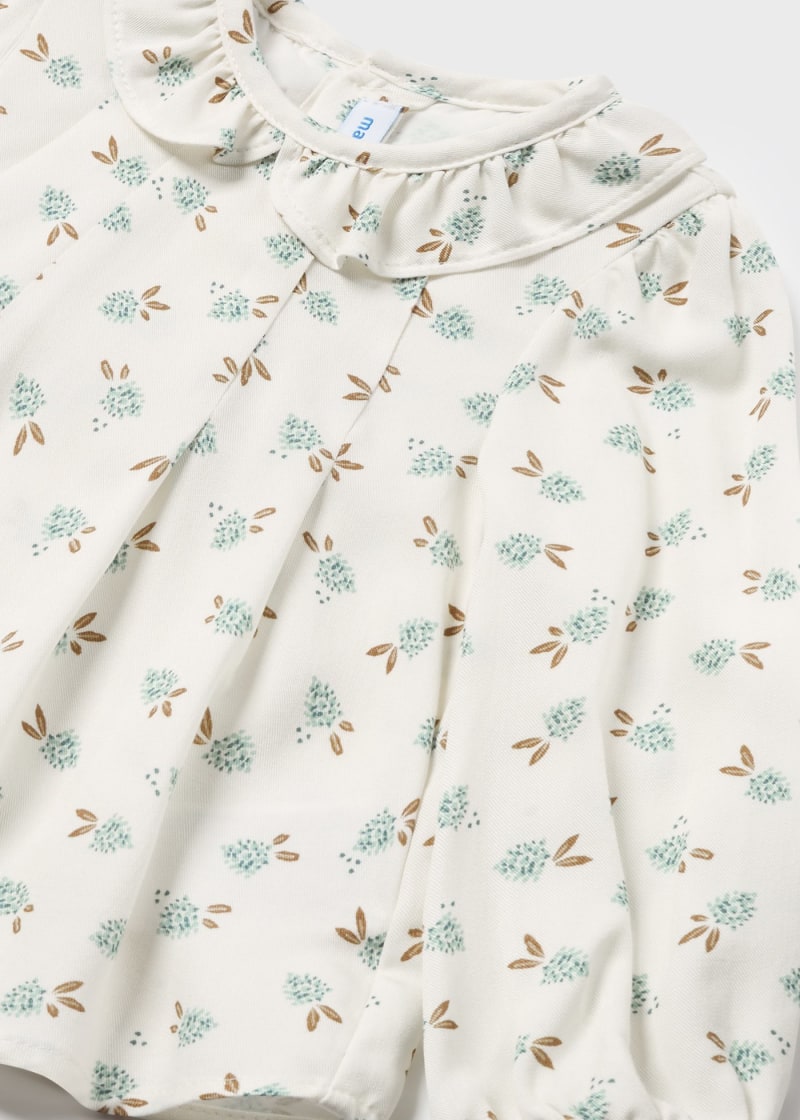 Baby Floral Ruffle Collar Blouse - Jade (9mo, 12mo)