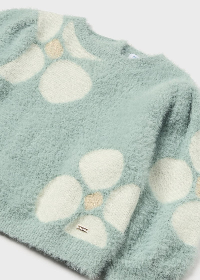Baby Flower Jacquard Sweater - Jade (12Mo)