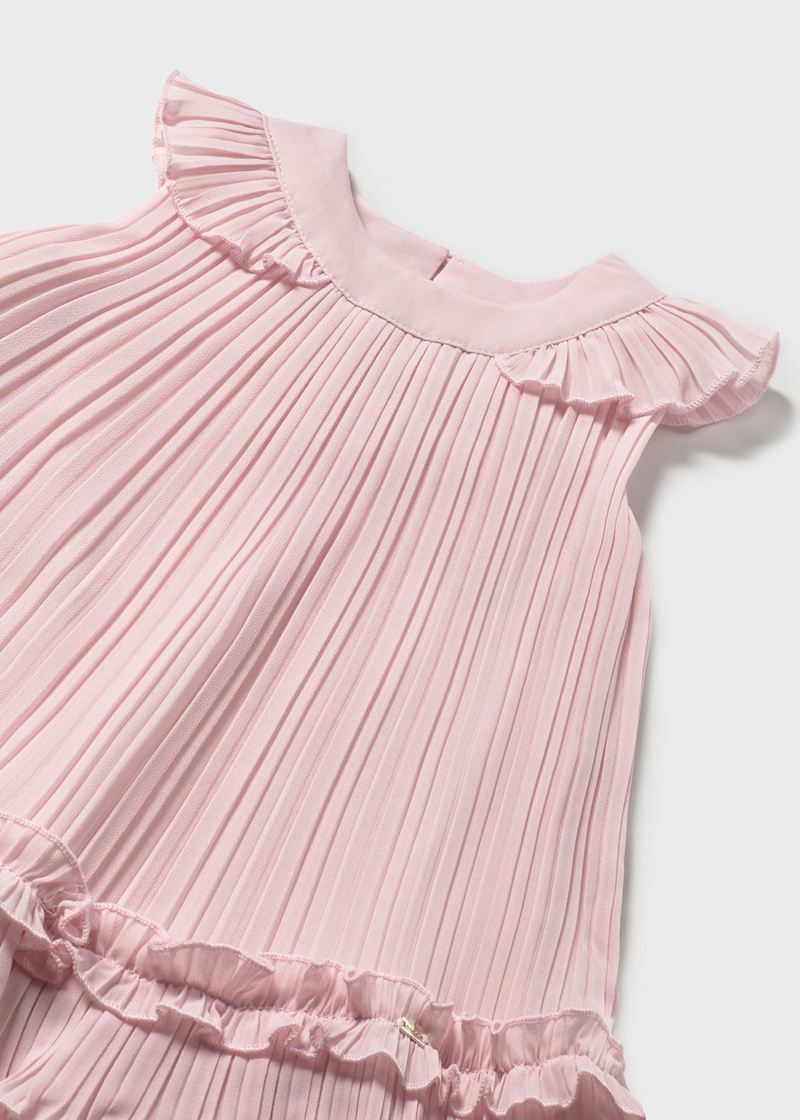 Baby + Girl Pleated Chiffon Dress - Rose Pink