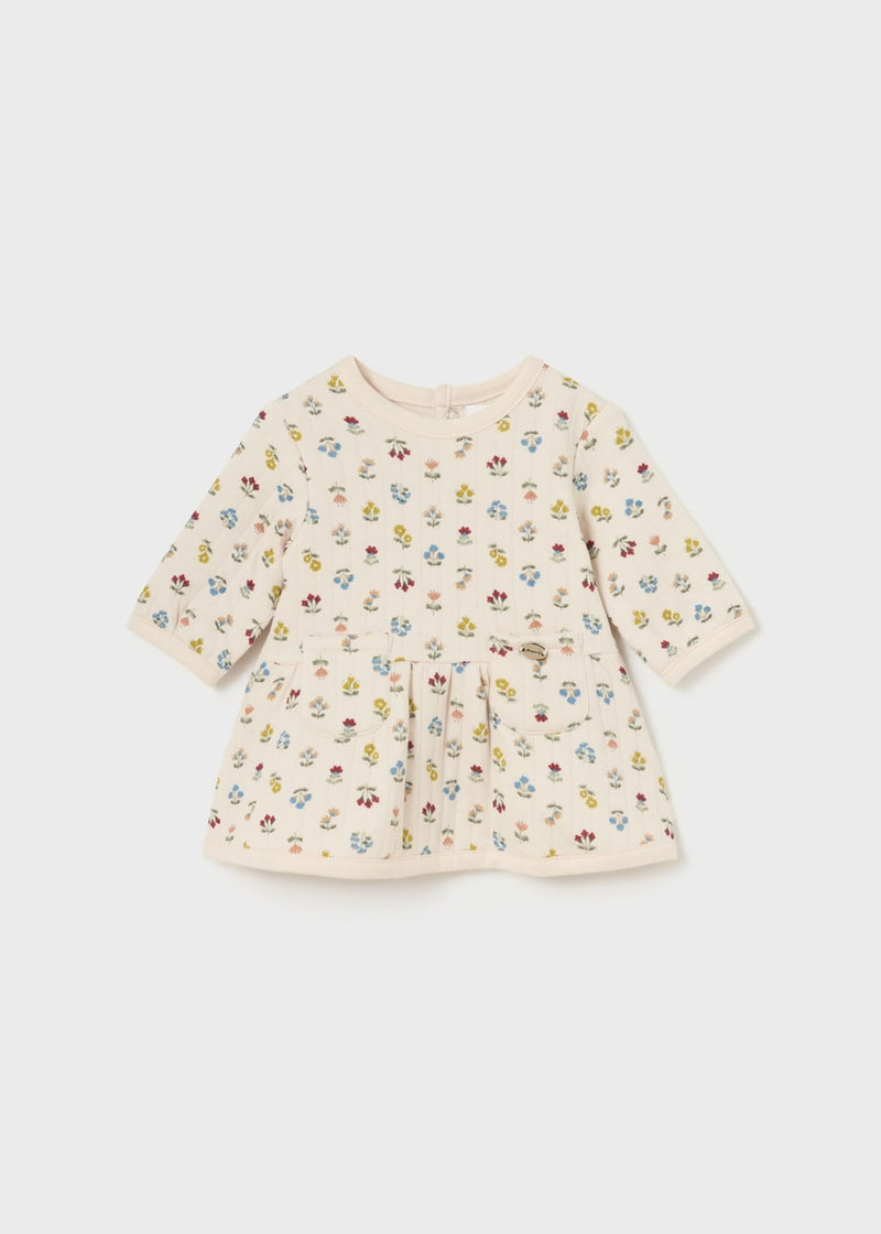 Baby Girl Quilted Floral Print Dress