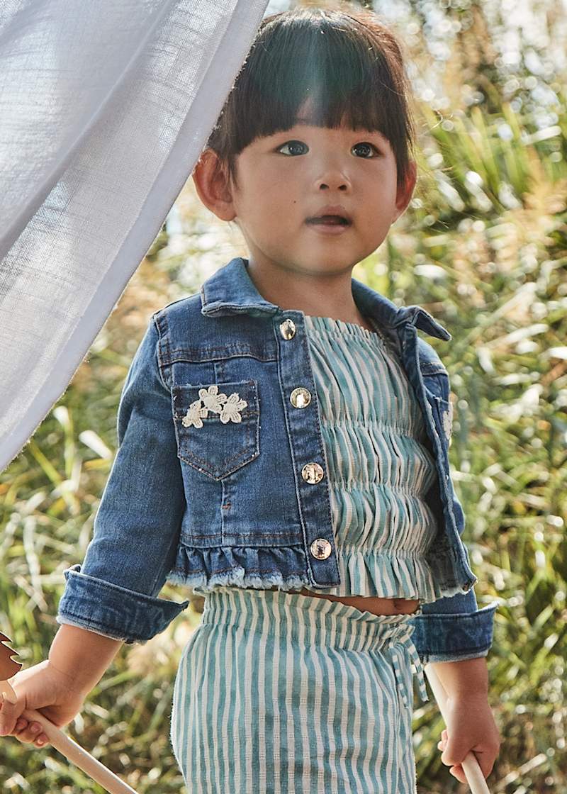 Baby + Girl Ruffled Denim Jacket (18Mo, 2Y)