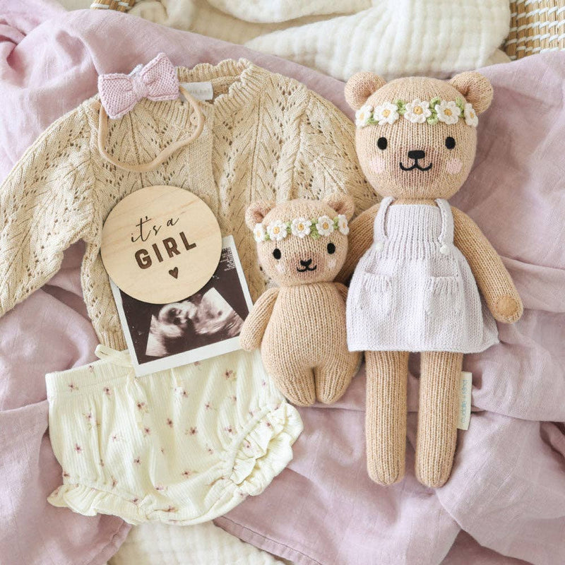 Baby Honey Bear - Ivory Floral