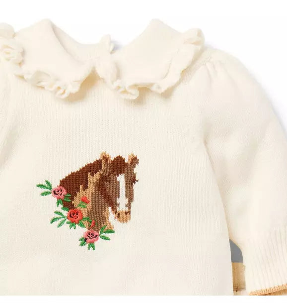 Baby Horse Matching Sweater Set (3-6 Mo)